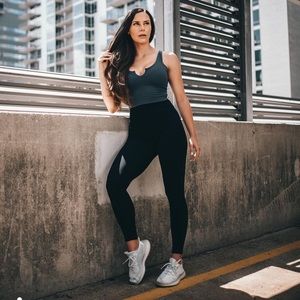 Ever Forward Navy Active Henley crop